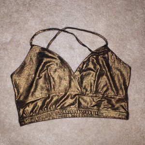 Gold Shimmery Bustier Tank Top